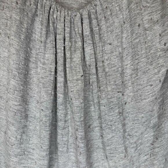 Talbots Heather Gray Beaded Short Sleeve T Shirt Size S - Picture 4 of 13
